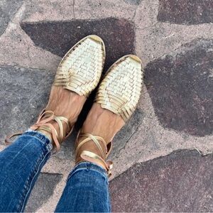 Gold Woven Women's Shoes